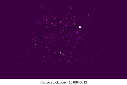 Light Purple vector layout with bright stars. Stars on blurred abstract background with gradient. The pattern can be used for wrapping gifts.