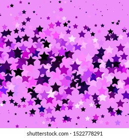 Light Purple vector layout with bright stars. Modern geometric abstract illustration with stars. Pattern for websites, landing pages.