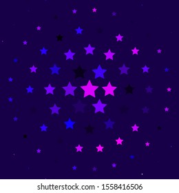 Light Purple vector layout with bright stars. Colorful illustration in abstract style with gradient stars. Pattern for wrapping gifts.