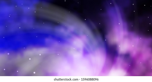 Light Purple vector layout with bright stars. Decorative illustration with stars on abstract template. Best design for your ad, poster, banner.