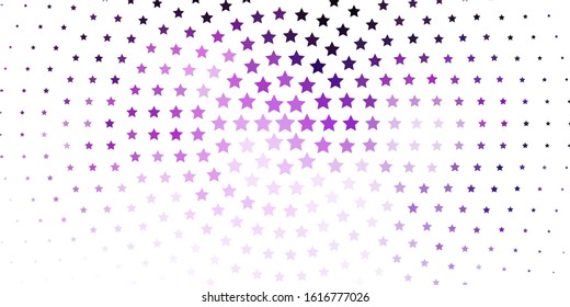 Light Purple vector layout with bright stars. Colorful illustration with abstract gradient stars. Pattern for websites, landing pages.