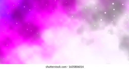 Light Purple vector layout with bright stars. Modern geometric abstract illustration with stars. Pattern for wrapping gifts.