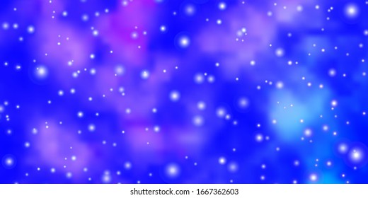 Light Purple vector layout with bright stars. Blur decorative design in simple style with stars. Pattern for new year ad, booklets.
