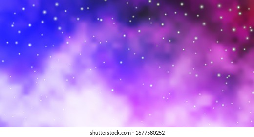 Light Purple vector layout with bright stars. Colorful illustration with abstract gradient stars. Pattern for websites, landing pages.