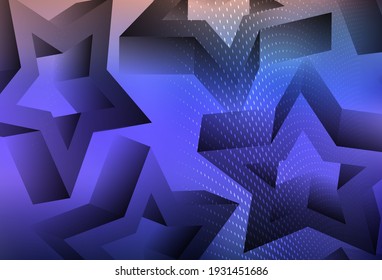 Diseño vectorial púrpura claro con estrellas brillantes. Ilustración de colores brillantes con estrellas. Plantilla para fondos cósmicos.