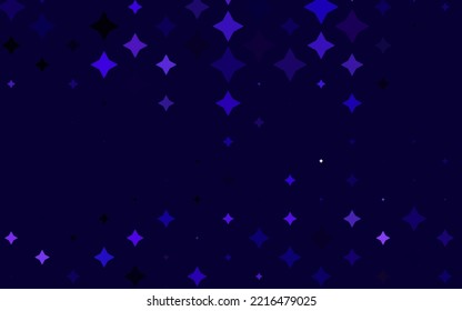 Light Purple vector layout with bright stars. Modern geometrical abstract illustration with stars. The template can be used as a background.