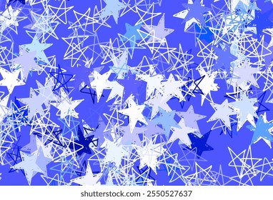 Layout do vetor Roxo claro com estrelas brilhantes. Ilustração decorativa brilhante com estrelas em modelo abstrato. Design inteligente para seu anúncio de negócios.