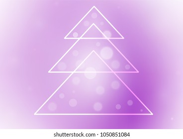 Light Purple vector layout with a christmas tree. Christmas tree on blurred abstract background with gradient. The pattern can be used for new year leaflets.