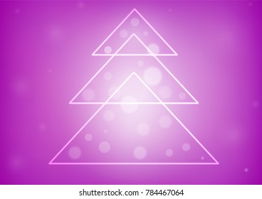 Light Purple vector layout with a christmas tree. Christmas tree on blurred abstract background with gradient. The pattern can be used for new year ad, booklets.