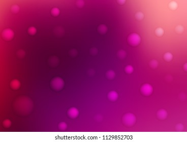Light Purple vector layout with circle shapes. Blurred decorative design in abstract style with bubbles. The pattern can be used for ads, leaflets of liquid.