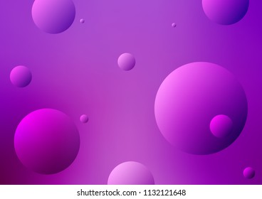 Light Purple vector layout with circle shapes. Abstract illustration with colored bubbles in nature style. The pattern can be used for beautiful websites.