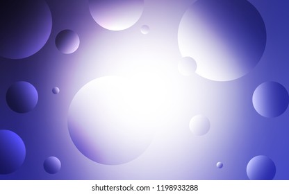 Light Purple vector layout with circle shapes. Abstract illustration with colored bubbles in nature style. Pattern can be used as texture of wallpapers.
