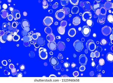 Light Purple vector layout with circle shapes. Glitter abstract illustration with blurred drops of rain. Pattern for futuristic ad, booklets.