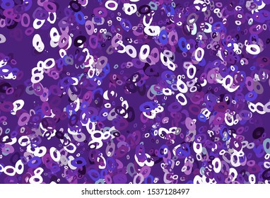 Light Purple vector layout with circle shapes. Blurred decorative design in abstract style with bubbles. Template for your brand book.