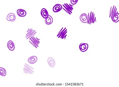 Light Purple vector layout with circle shapes. Illustration with set of shining colorful abstract circles. Completely new template for your brand book.