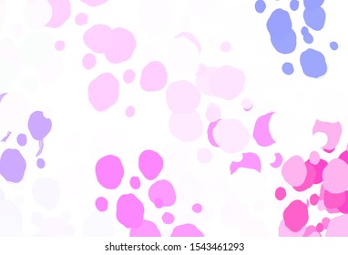 Light Purple vector layout with circle shapes. Glitter abstract illustration with blurred drops of rain. Design for your business advert.