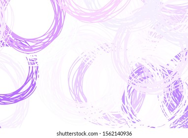 Light Purple vector layout with circle shapes. Abstract illustration with colored bubbles in nature style. Pattern for textures of wallpapers.
