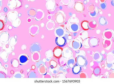 Light Purple vector layout with circle shapes. Glitter abstract illustration with blurred drops of rain. Design for your business advert.