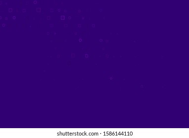 Light Purple vector layout with circle spots, cubes. Glitter abstract illustration with cubes, circles. Completely new template for your brand book.