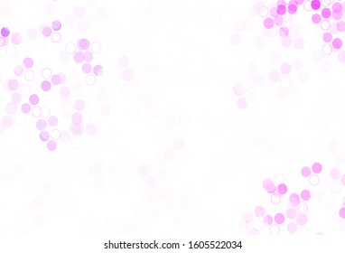Light Purple vector layout with circle shapes. Modern abstract illustration with colorful water drops. Pattern for futuristic ad, booklets.