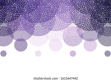 Light Purple vector layout with circle shapes. Blurred bubbles on abstract background with colorful gradient. Pattern for textures of wallpapers.