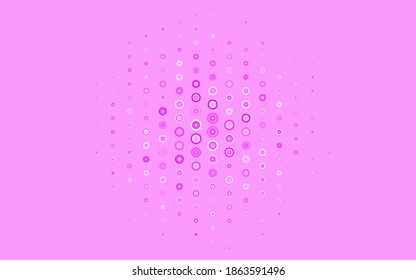 Diseño de vector púrpura claro con formas de círculo. Ilustración abstracta moderna con gotas de agua coloridas. Diseño para su anuncio comercial.