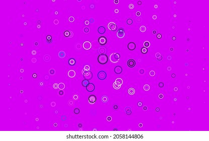 Light Purple vector layout with circle shapes. Glitter abstract illustration with blurred drops of rain. Pattern for ads, leaflets.