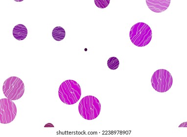 Light purple vector layout with circle shapes. Glitter abstract illustration with blurred drops of rain. Design for posters, banners.