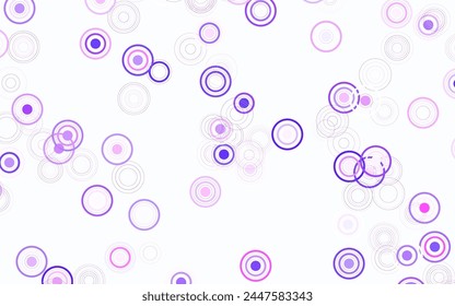 Light Purple vector layout with circle shapes. Abstract illustration with colored bubbles in nature style. Design for your business advert.