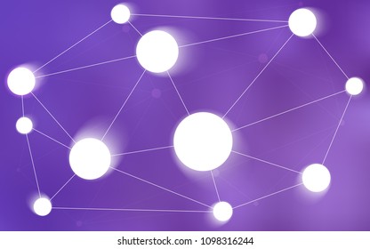 Light Purple vector layout with circles, lines. Modern abstract colorful illustration with spheres and lines. Pattern can be used for futuristic ad, booklets.
