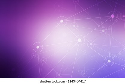 Light Purple vector layout with circles, lines. Glitter abstract illustration with connection of triangle structure. Beautiful design for your business advert.