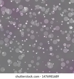 Light Purple vector layout with circles, stars. Colorful illustration with gradient dots, stars. Pattern for design of fabric, wallpapers.