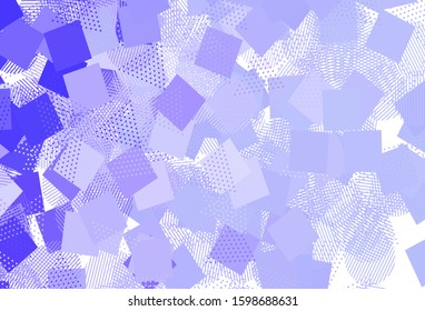 Light Purple vector layout with circles, lines, rectangles. Circles, lines, rhombus with colorful gradient. Pattern for booklets, leaflets
