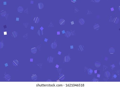 Light Purple vector layout with circles, lines, rectangles. Circles, lines, rhombus with colorful gradient. Best design for poster, banner.