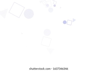 Light Purple vector layout with circles, lines, rectangles. Circles, lines, rhombus with colorful gradient. Pattern for booklets, leaflets