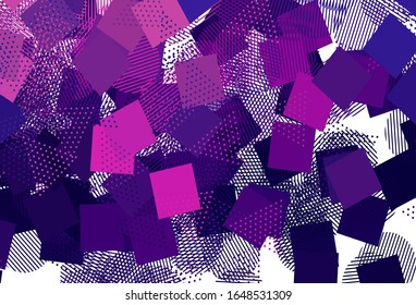 Light Purple vector layout with circles, lines, rectangles. Illustration with colorful circles, triangles, rectangles. Pattern for websites.