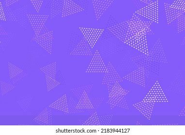Diseño de vector púrpura claro con círculos, líneas. Ilustración abstracta brillante con esferas, líneas triangulares. Diseño inteligente para sus anuncios.