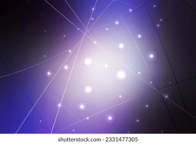 Diseño de vector púrpura claro con círculos, líneas. Ilustración de gradiente abstracto con círculos, triángulos. Patrón de folletos y folletos