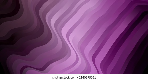 Light Purple vector layout with circular arc. Abstract illustration with bandy gradient lines. Design for your business promotion.