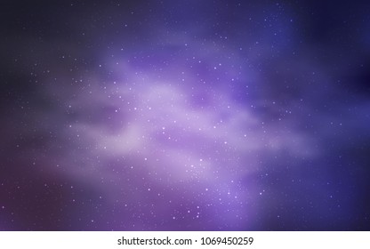 Light Purple vector layout with cosmic stars. Modern abstract illustration with Big Dipper stars. Pattern for futuristic ad, booklets.