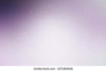 Light Purple vector layout with cosmic stars. Glitter abstract illustration with colorful cosmic stars. Pattern for astronomy websites.