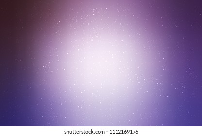Light Purple vector layout with cosmic stars. Space stars on blurred abstract background with gradient. Pattern for futuristic ad, booklets.