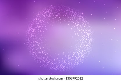 Light Purple vector layout with cosmic stars. Modern abstract illustration with Big Dipper stars. Pattern for astronomy websites.