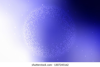Light Purple vector layout with cosmic stars. Shining illustration with sky stars on abstract template. Pattern for futuristic ad, booklets.