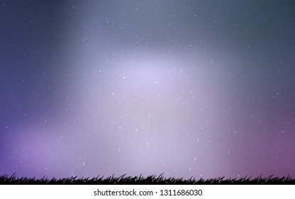 Light Purple vector layout with cosmic stars. Shining illustration with sky stars on abstract template. Best design for your ad, poster, banner.