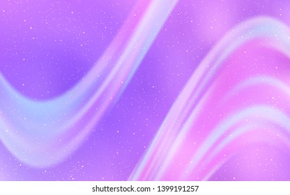Light Purple vector layout with cosmic stars. Space stars on blurred abstract background with gradient. Pattern for astronomy websites.