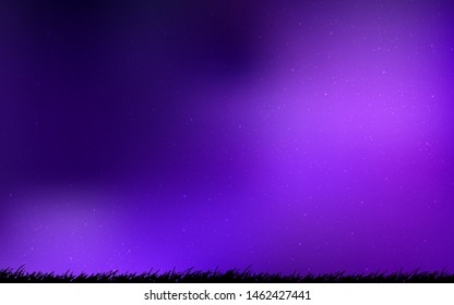 Light Purple vector layout with cosmic stars. Shining colored illustration with bright astronomical stars. Pattern for astronomy websites.