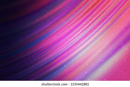 Light Purple vector layout with cosmic stars. Space stars on blurred abstract background with gradient. Template for cosmic backgrounds.