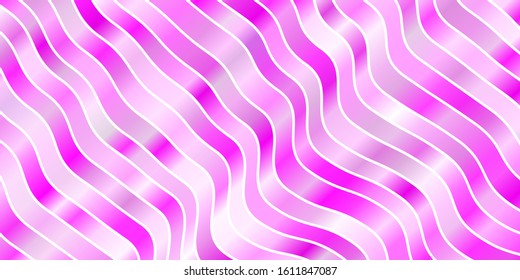 Light Purple vector layout with curves. Colorful geometric sample with gradient curves.  Best design for your ad, poster, banner.