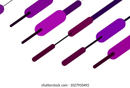 Light Purple vector layout with flat lines. Capsules on blurred abstract background with gradient. The pattern can be used for websites.